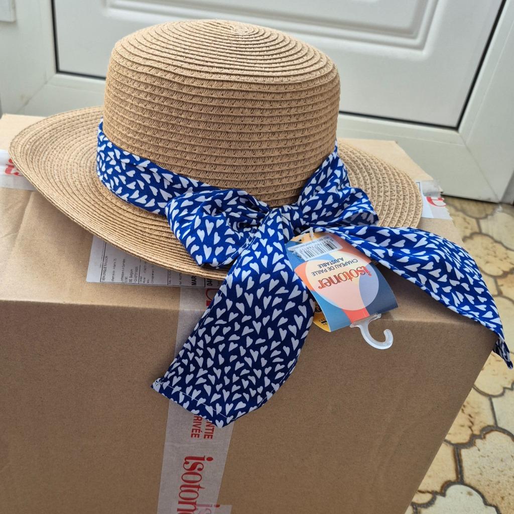 Isotoner Chapeau Femme canotier Foulard cœurs, Isotoner, Enlèvement ou Envoi, Neuf, Chapeau