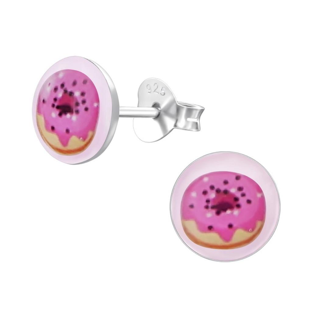 Donut 925 zilveren kinderoorbellen - OP=OP - TOT. UITVERKOOP, Ophalen of Verzenden, Nieuw, Oorbellen