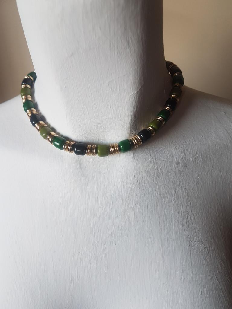 Collier, Bijoux, Sacs & Beauté, Colliers, Enlèvement ou Envoi, Utilisé, Vert, Synthétique