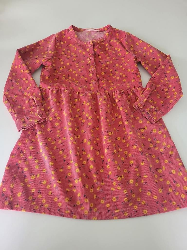 Velours ribfluweel bloemetjesjurk maat 134 van Someone, Ophalen of Verzenden, Zo goed als nieuw