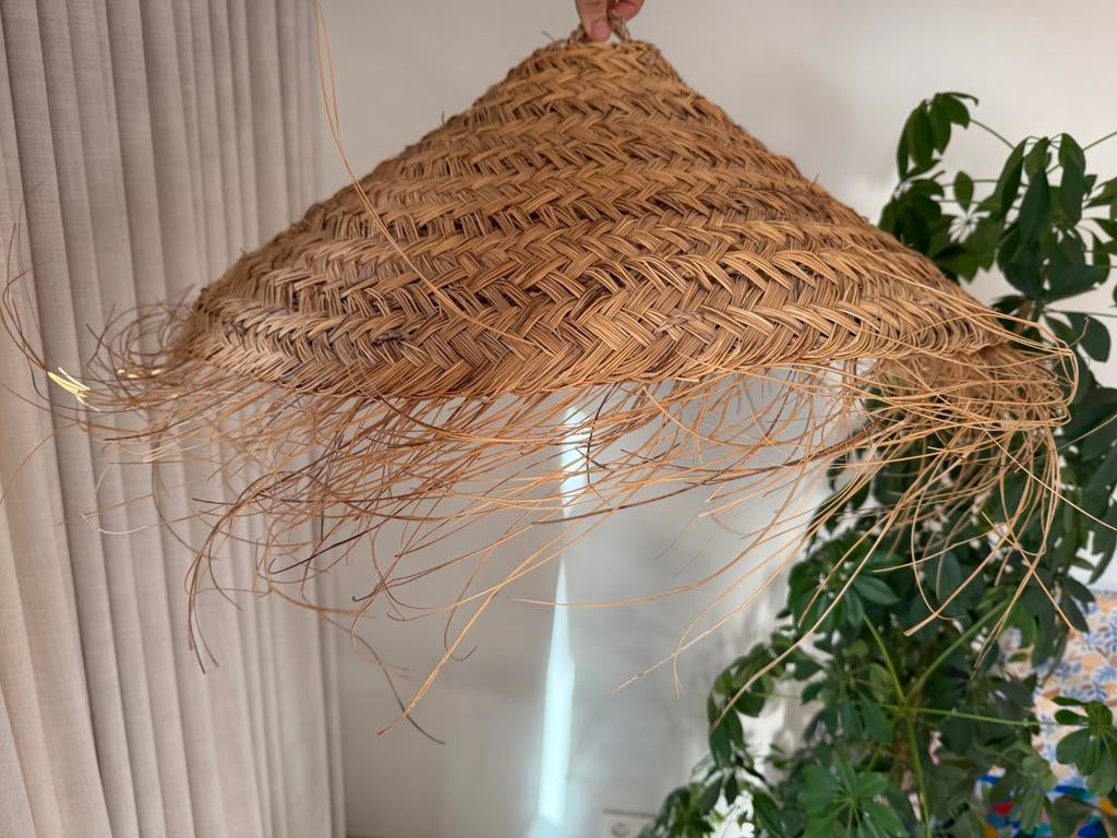 Rotan lampenkap, Ophalen, Rond, Zo goed als nieuw, Rotan / mediteraans