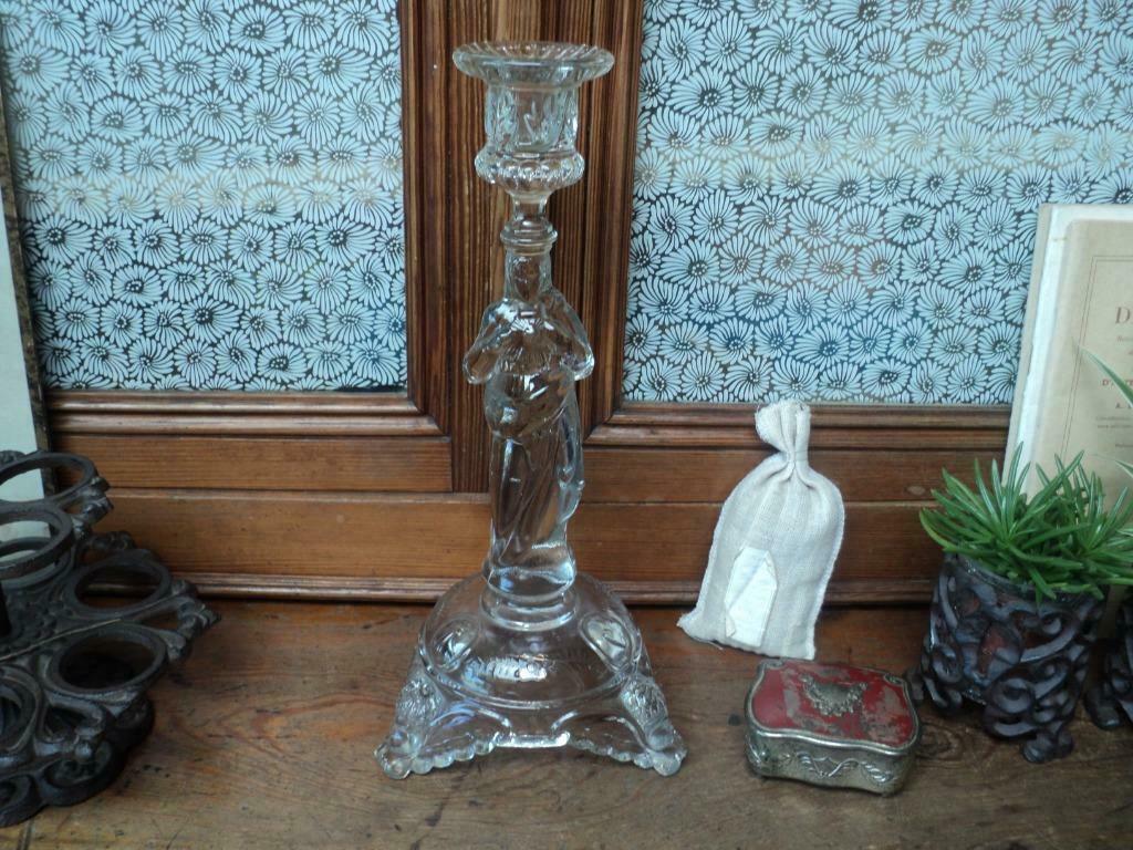 glazen kandelaar Val Saint Lambert, Antiek en Kunst, Ophalen of Verzenden