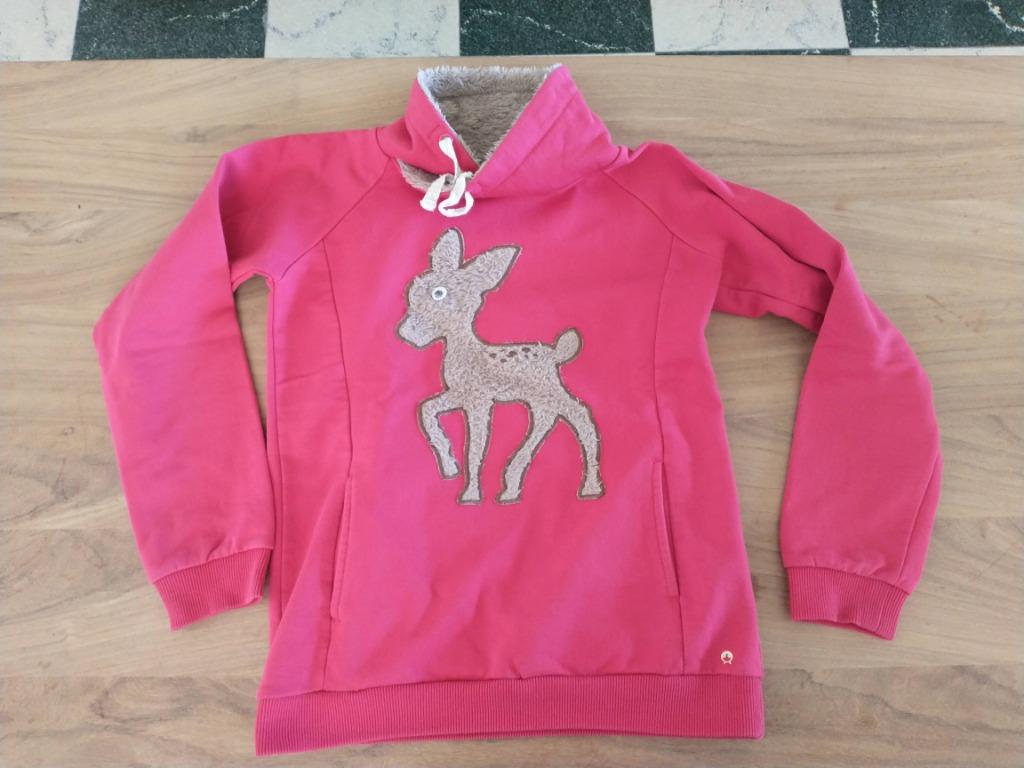 Fuchsia trui met bambi - Someone - maat 134 (eerder 128), Gebruikt, Meisje, Trui of Vest, Ophalen of Verzenden