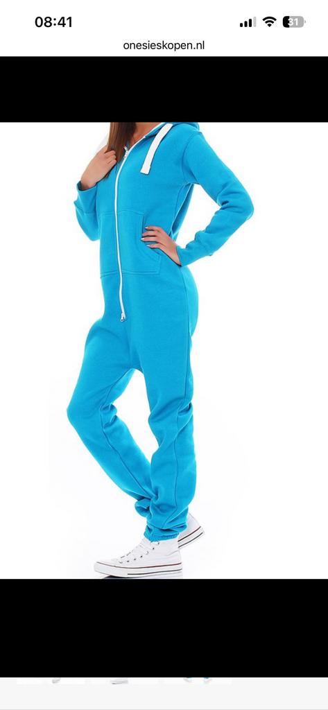 Onesie Turquoise uniseks - XXL, Kleding | Heren, Pyjama's, Nieuw, Maat 56/58 (XL), Ophalen of Verzenden