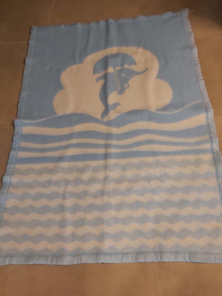 Blauwe deken voor ledikant, Ophalen of Verzenden, Jongetje of Meisje, Blauw, Deken of Dekbed