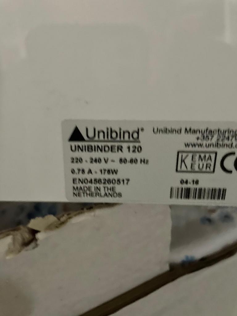 Unibind Unibinder 120 – Professionele inbindmachine, Zakelijke goederen, Ophalen of Verzenden, Nieuw zonder verpakking, Overige typen