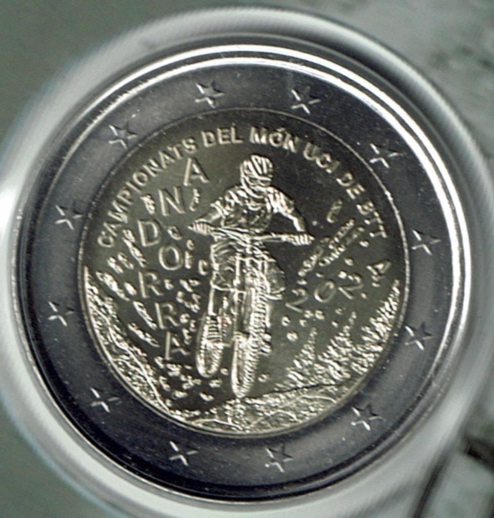 2 euro 2024 Andorra Mountainbike coincard, Verzenden, Overige landen, 2 euro, Losse munt