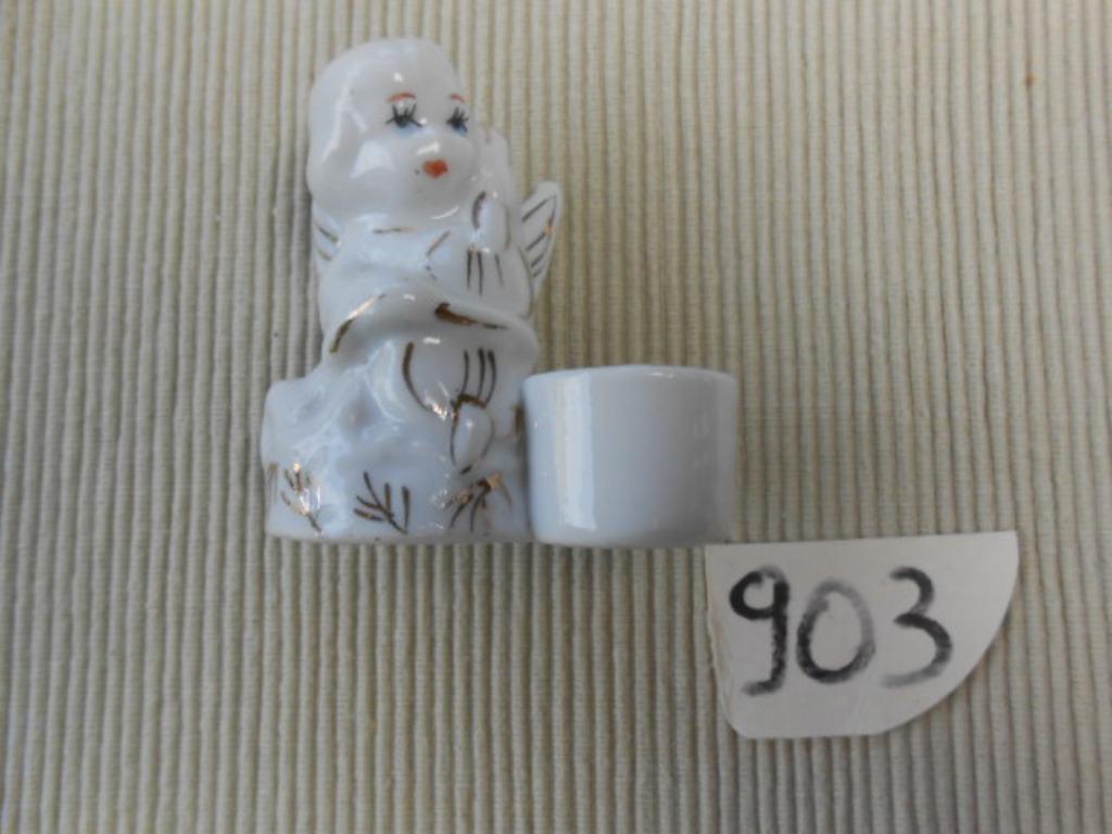 ange avec bougeoir en porcelaine, Enlèvement ou Envoi, Comme neuf, Religion