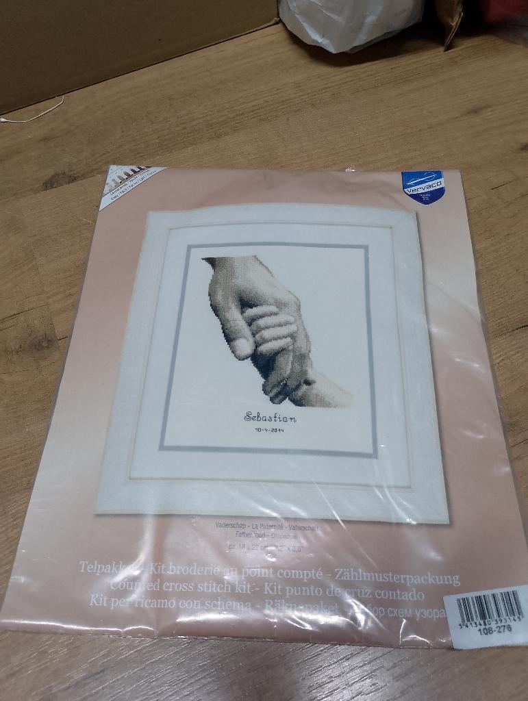 borduurpakket vaderschap, Ophalen of Verzenden, Nieuw, Handborduren, Borduurpakket