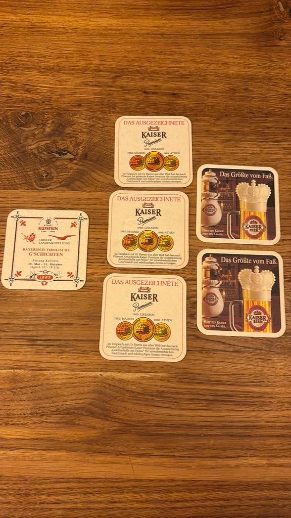 6 bierviltjes Kaiser bier, Ophalen of Verzenden, Zo goed als nieuw