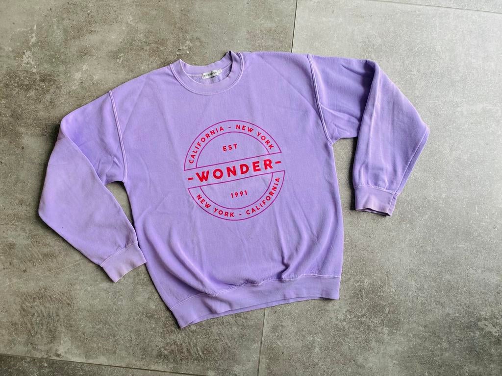 Urban outfitters lila paarse hoodie sweater rode print mt S, Paars, Urban outfitters, Ophalen of Verzenden, Maat 36 (S)