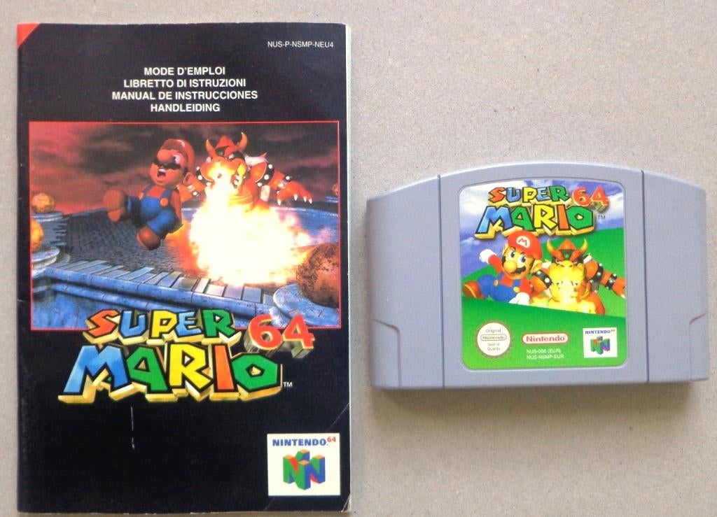 Super Mario 64 voor de Nintendo 64 + boekje, Ophalen of Verzenden, Gebruikt