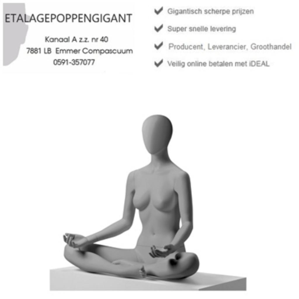 Etalagepop /Mannequin m. Egg Hoofd, in Yoga/Pilatus Houding, Sports & Fitness, Yoga & Pilates, Enlèvement ou Envoi, Neuf, Autre