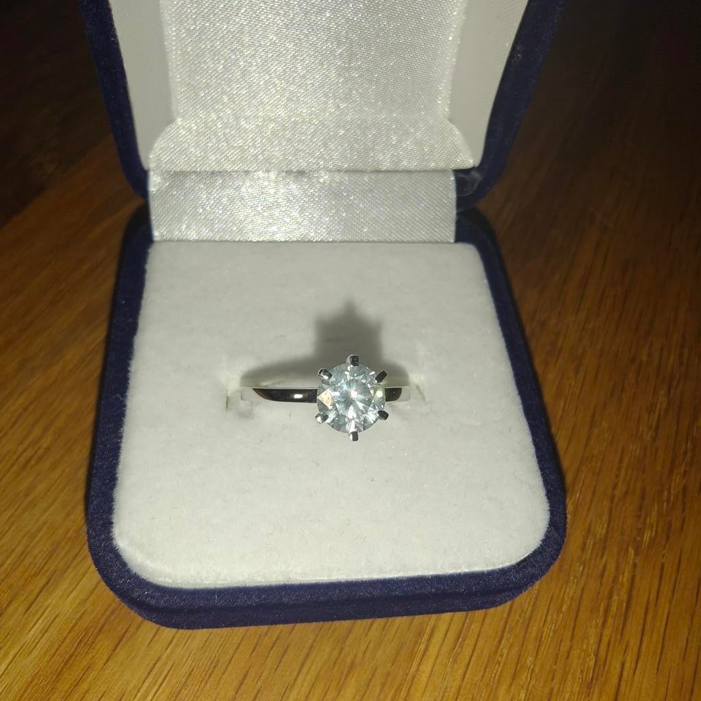 Goud 18k Solitaire diamond ring 1.2 carat met certificaat., Ophalen of Verzenden, Nieuw, Goud, Goud