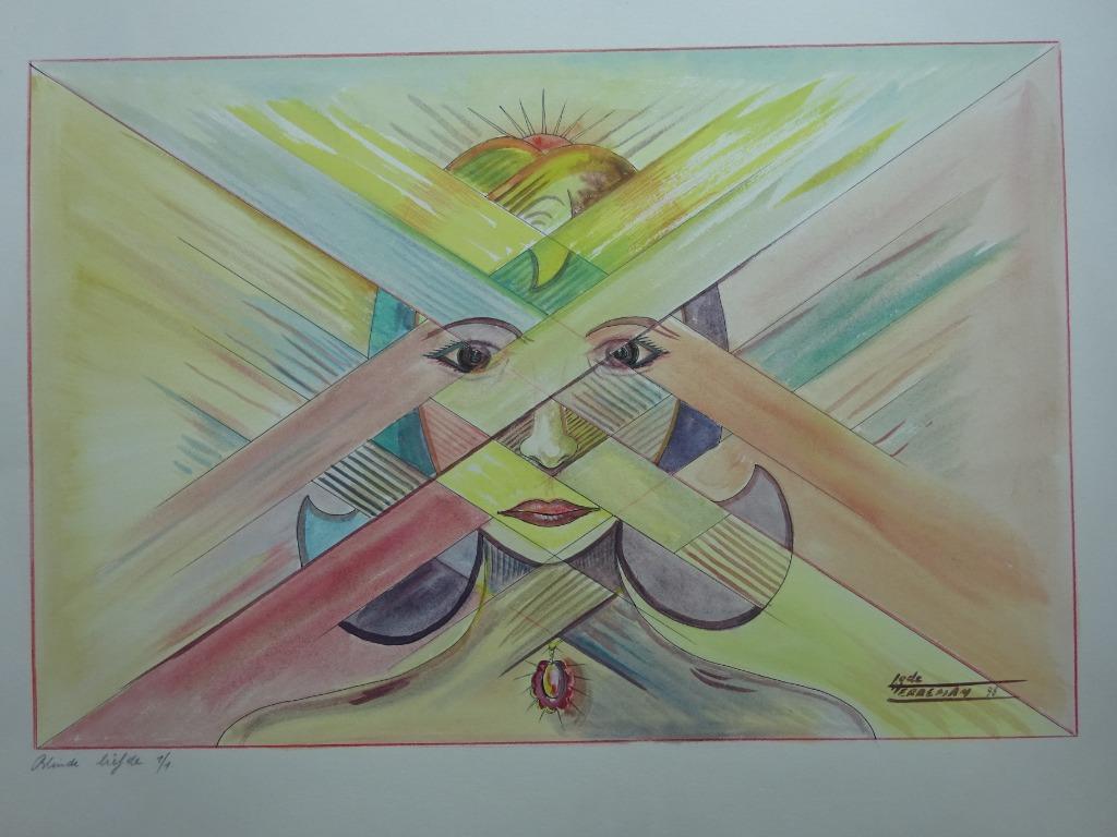 Lode Herreman, aquarel, 36 x 54 cm, Blinde Liefde '98, Enlèvement