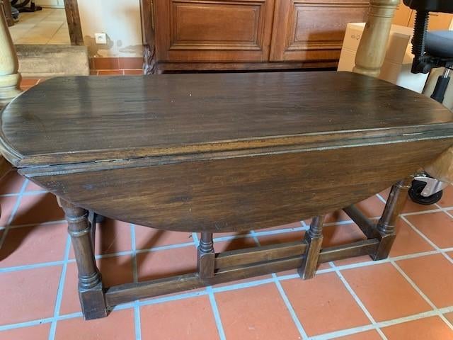 Salon tafel / gateleg tafel in eik, Ophalen, Eikenhout