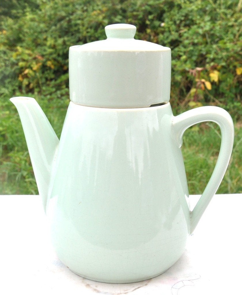 cafetière en faïence verte avec son filtre villeroy et boch, Enlèvement ou Envoi