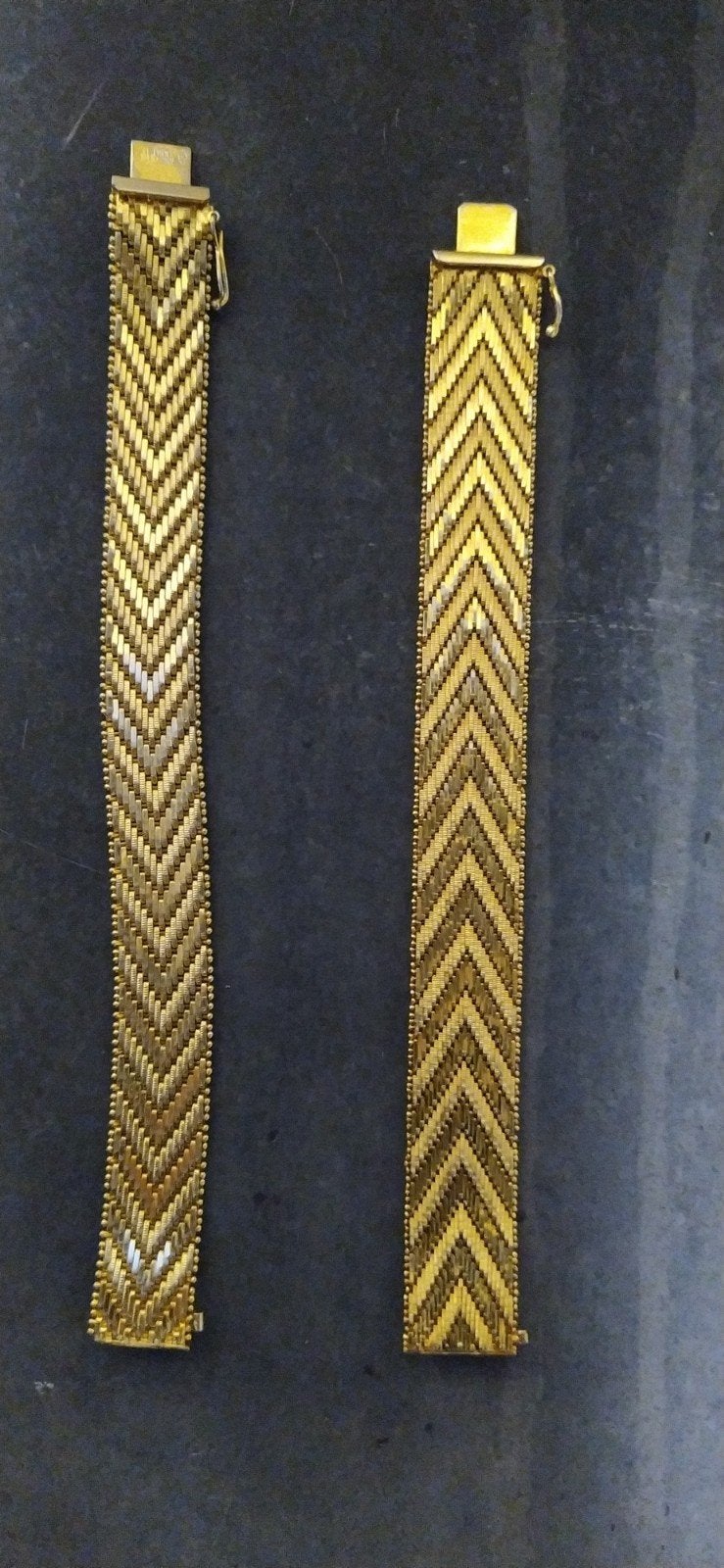 2 goldplated 18k/0750 armbanden (geen goud),  jaren 60/70, Ophalen of Verzenden, Goud