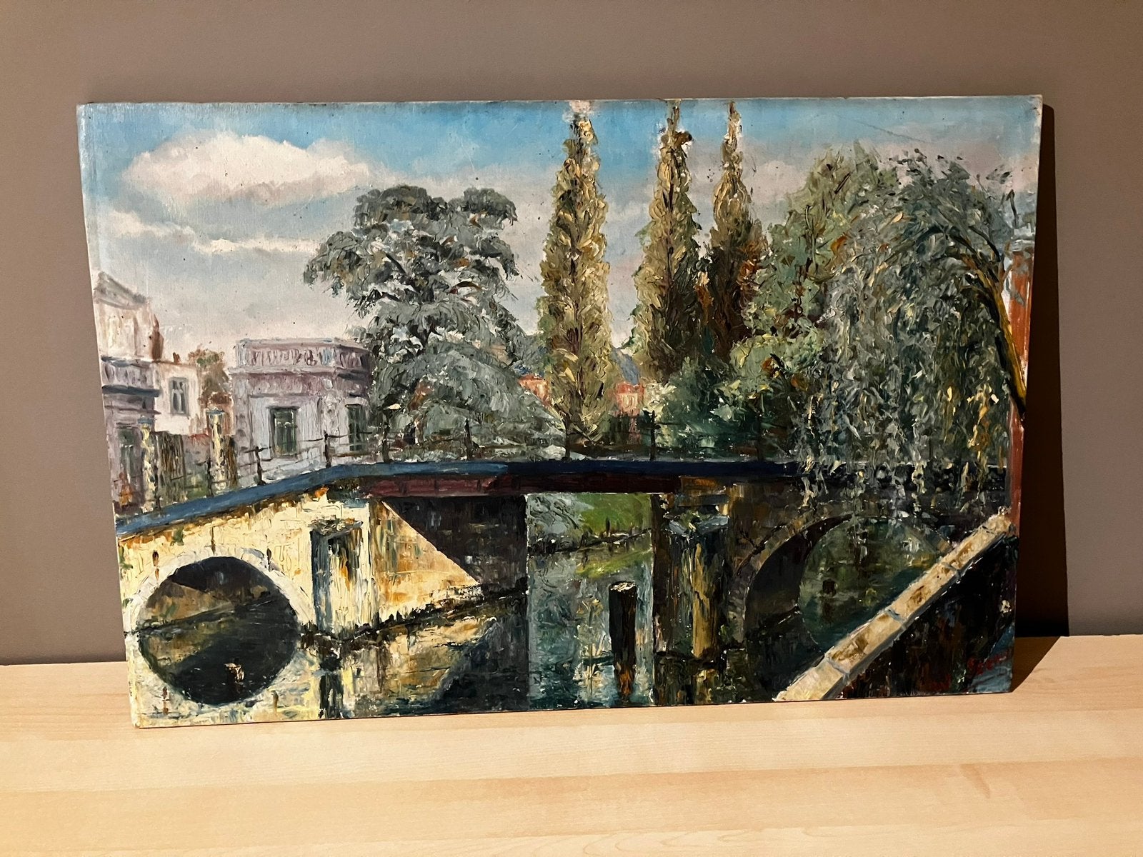 Schilderij W. Geens, Antiek en Kunst, Ophalen, Impressionistisch, Doek