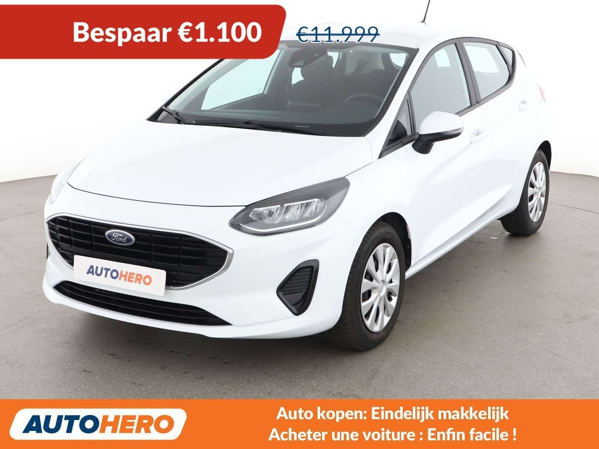 Ford Fiesta 1.0 EcoBoost Cool&Connect (bj 2023), Auto's, Stof, Gebruikt, Wit, https://public.car-pass.be/vhr/2d338a88-91dc-496e-9f41-3e46e4c3ebbd