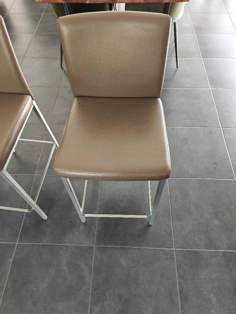 Set van 5 luxe barstoelen "Villa" (Meubelen de Keizer), Ophalen, 5 krukken of meer, 60 tot 90 cm, Leer