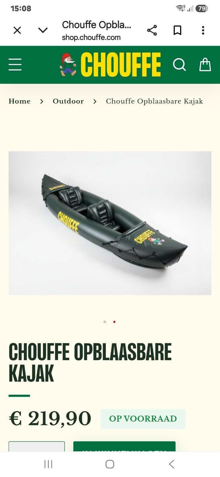 Nouveau kayak gonflable La Chouffe, Neuf, Gonflable, Kayak, Enlèvement