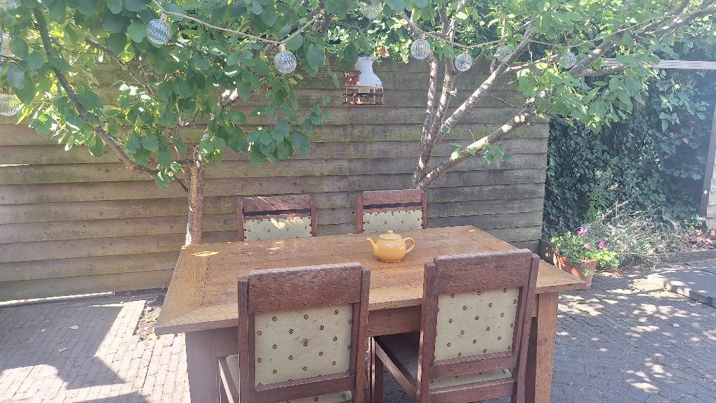 Eikenhouten keukentafel met 4 stoelen, Enlèvement