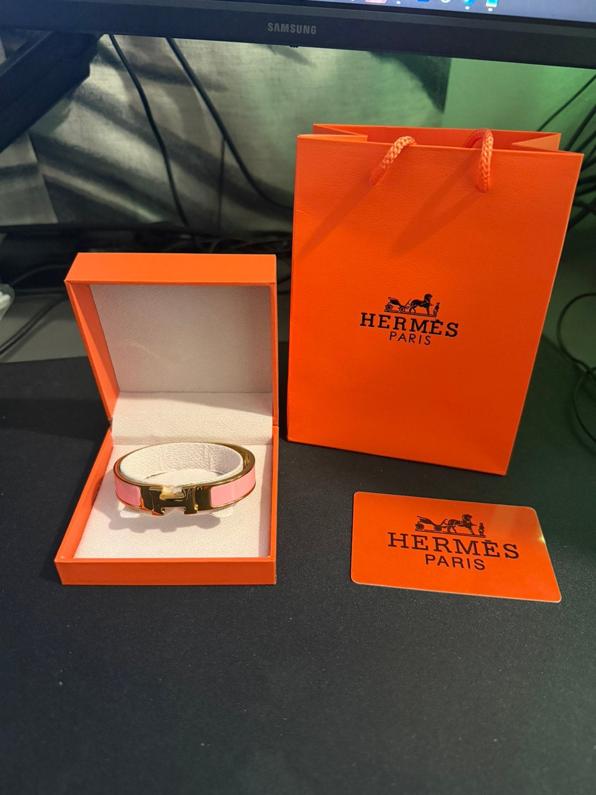 Bracelet Hermes Click H, Enlèvement ou Envoi, Comme neuf, Rose