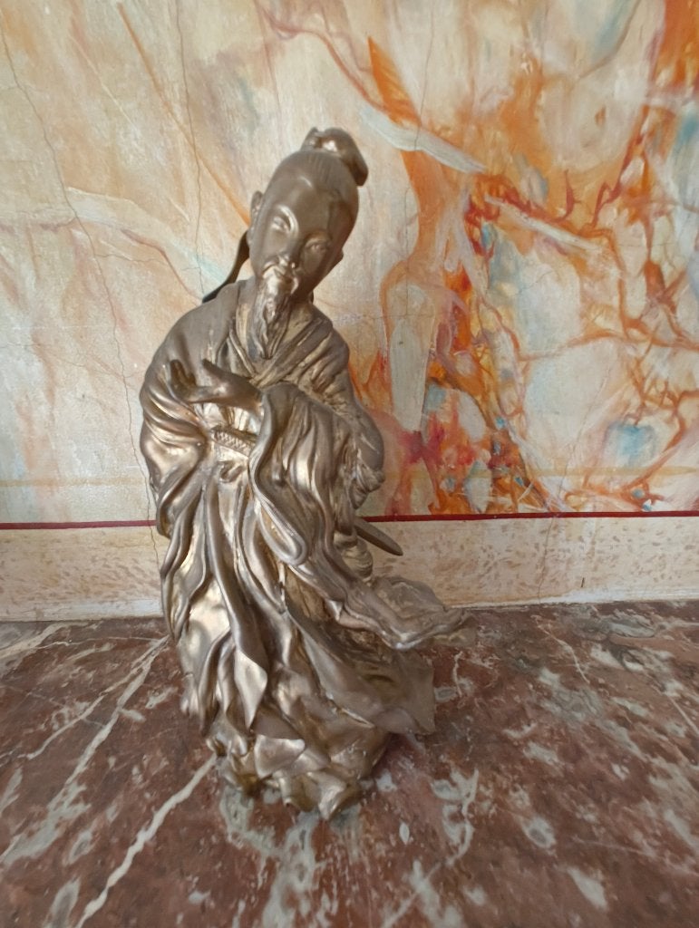 Statue en bronze d'érudit chinois, Antiquités & Art, Antiquités | Bronze & Cuivre, Enlèvement, Bronze