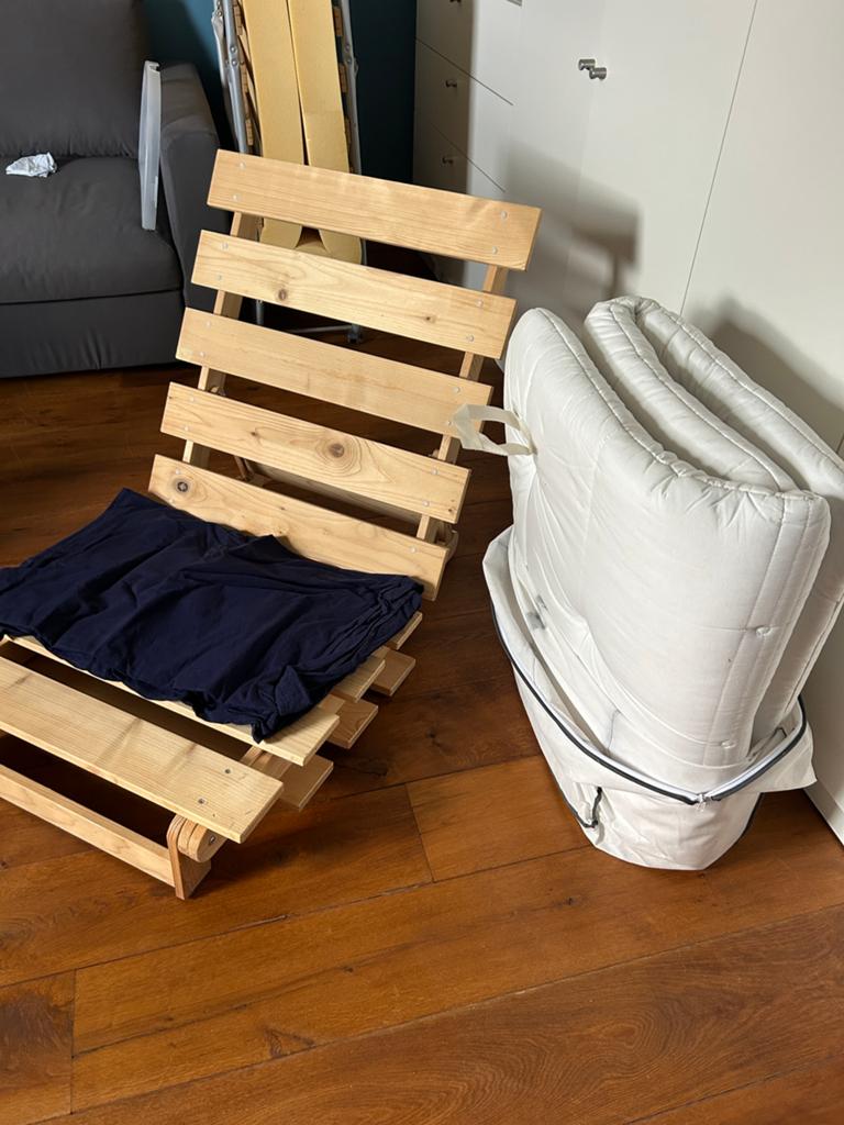 Fauteuil futon Ikea, Tuin en Terras, Ligbedden, Ophalen, Gebruikt, Hout, Verstelbaar