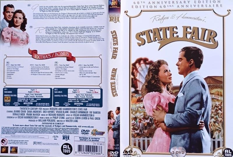 dvd STATE FAIR   DANA ANDREWS  DICK HAYMES  ..., CD & DVD, Enlèvement ou Envoi, Comme neuf, Comédie musicale