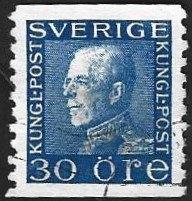 1 Postzegel Zweden 1923 Koning Gustaf V, Timbres & Monnaies, Timbres | Europe | Scandinavie, Enlèvement ou Envoi, Suède, Affranchi