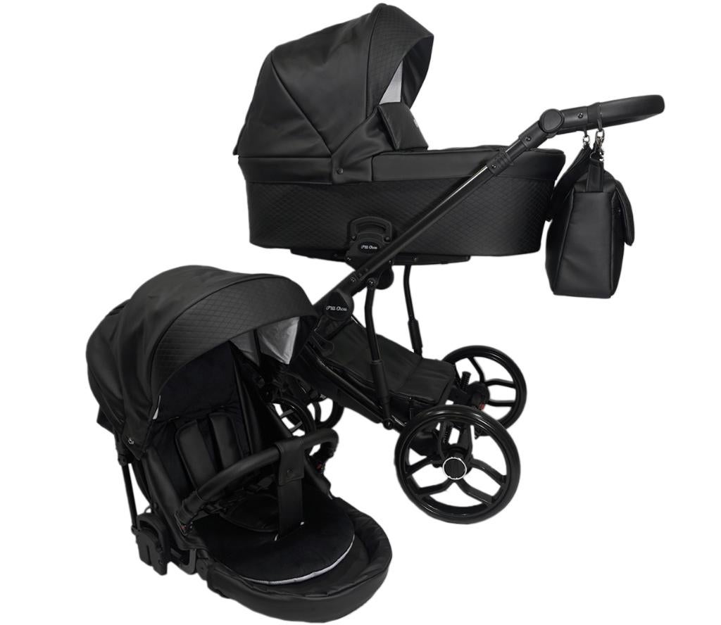 Kinderwagen NIEUW eco leder zwart, Enfants & Bébés, Poussettes & Combinaisons, Neuf, Poussette, Autres marques, Avec nacelle, Tige de poussée réglable