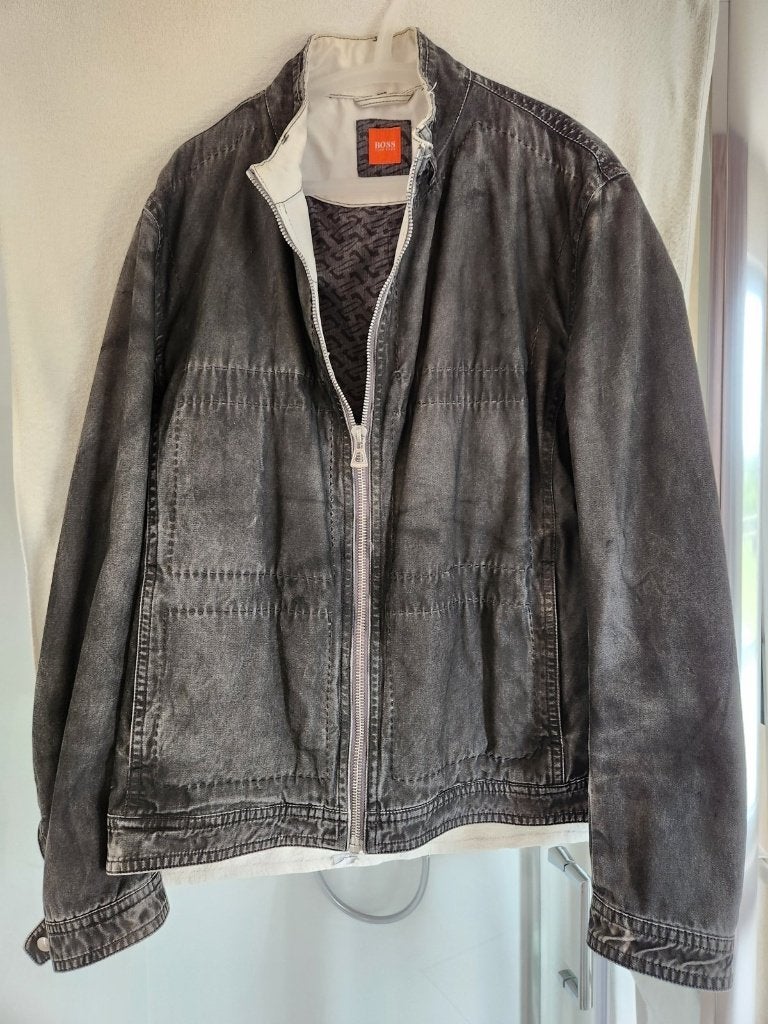 Boss Orange zomerjas antraciet, katoen, maat 52 (L), Kleding | Heren, Maat 52/54 (L), Ophalen of Verzenden, Zo goed als nieuw
