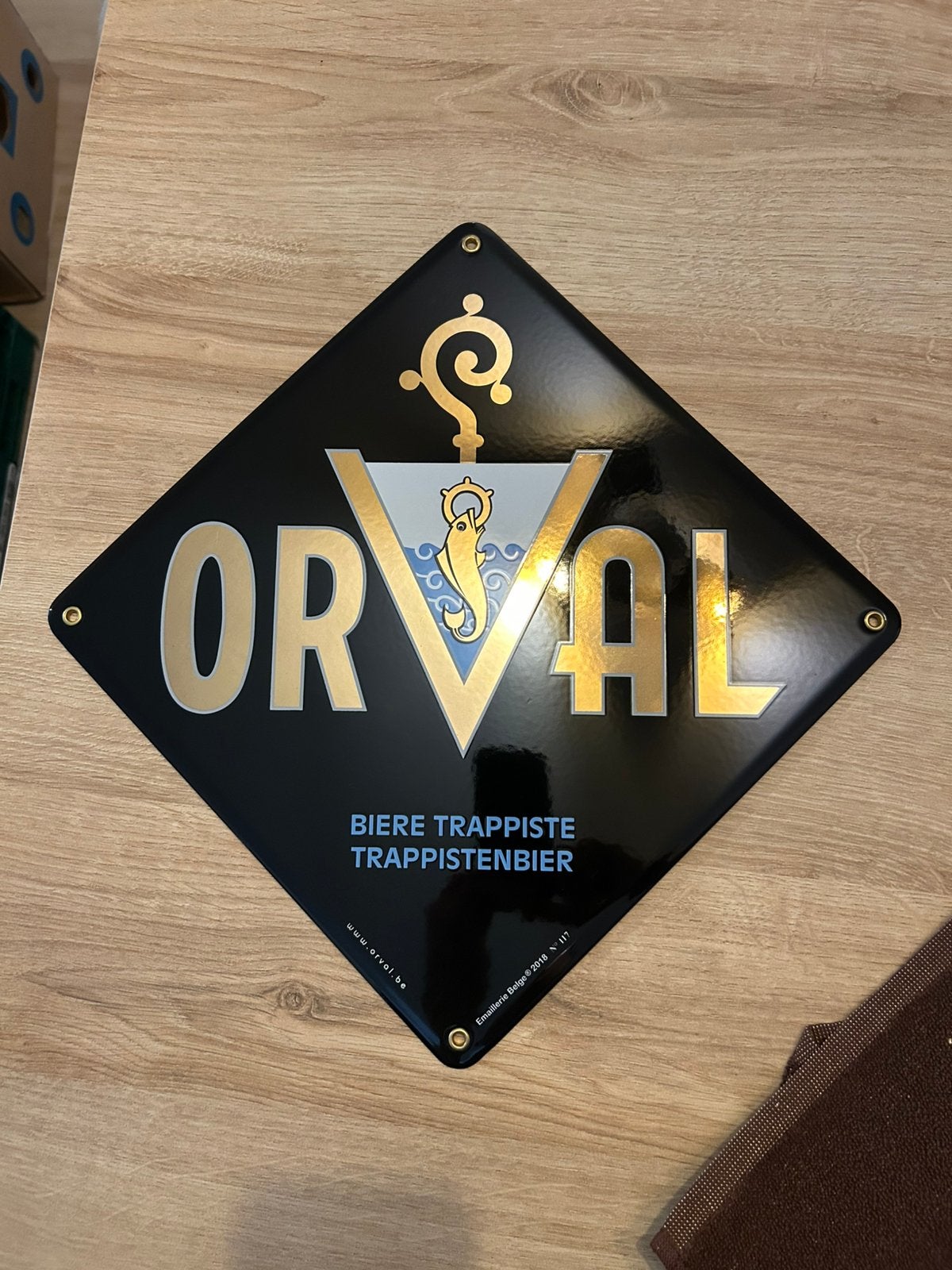 Plaque émaillée Orval, Collections, Enlèvement, Comme neuf