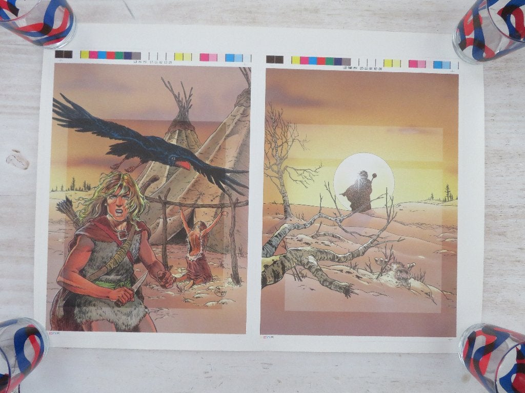 Poster drukproef Philippe Delaby 1992 genre Thorgal ?, Collections, Envoi, Autres personnages, Comme neuf, Image, Affiche ou Autocollant