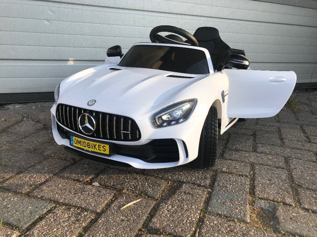 Mercedes-Benz GT-R AMG wit 12V Afstandsbediening, MP3, AUX, Kinderen en Baby's, Speelgoed | Buiten | Accuvoertuigen, Ophalen of Verzenden