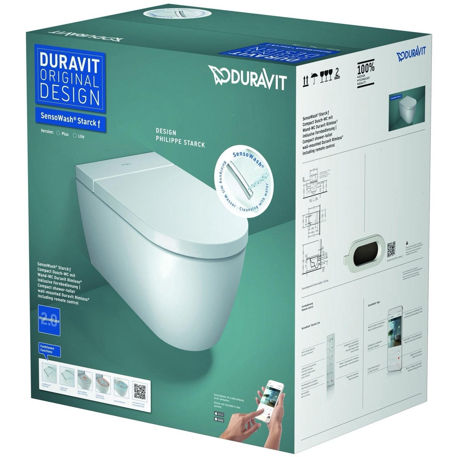 Japans douchetoilet Duravit sensowash F lite, Ophalen, Nieuw, Steen, Toilet