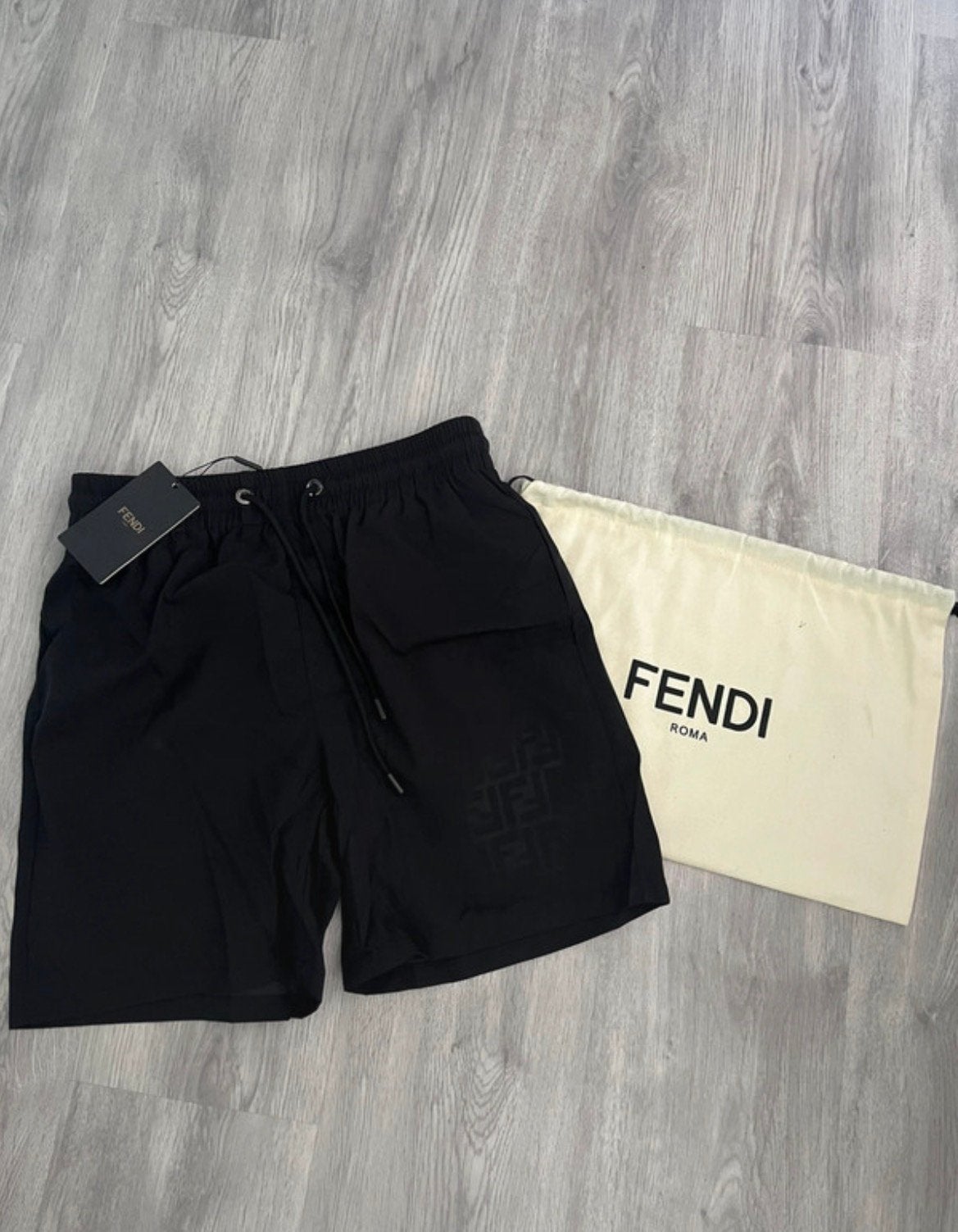 Fendi swimshort, Kleding | Heren, Badmode en Zwemkleding, Ophalen of Verzenden, Maat 48/50 (M), Zwart
