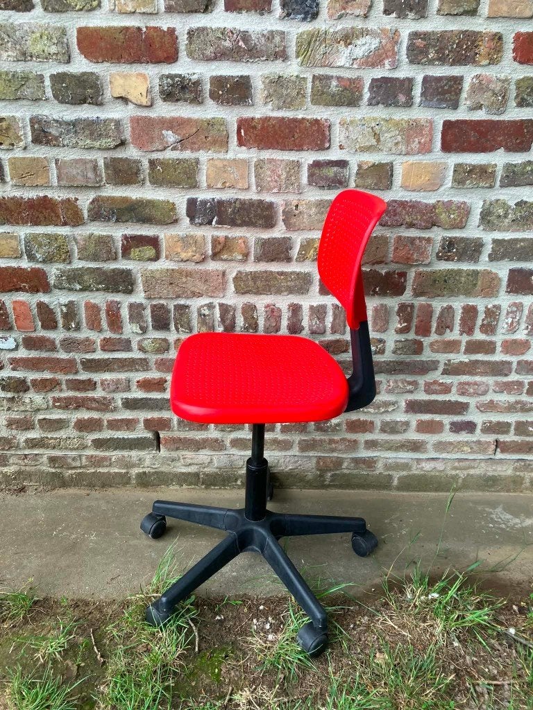 bureaustoel, Maison & Meubles, Accessoires pour la Maison | Autre, Enlèvement, Utilisé, Rouge, Plastique