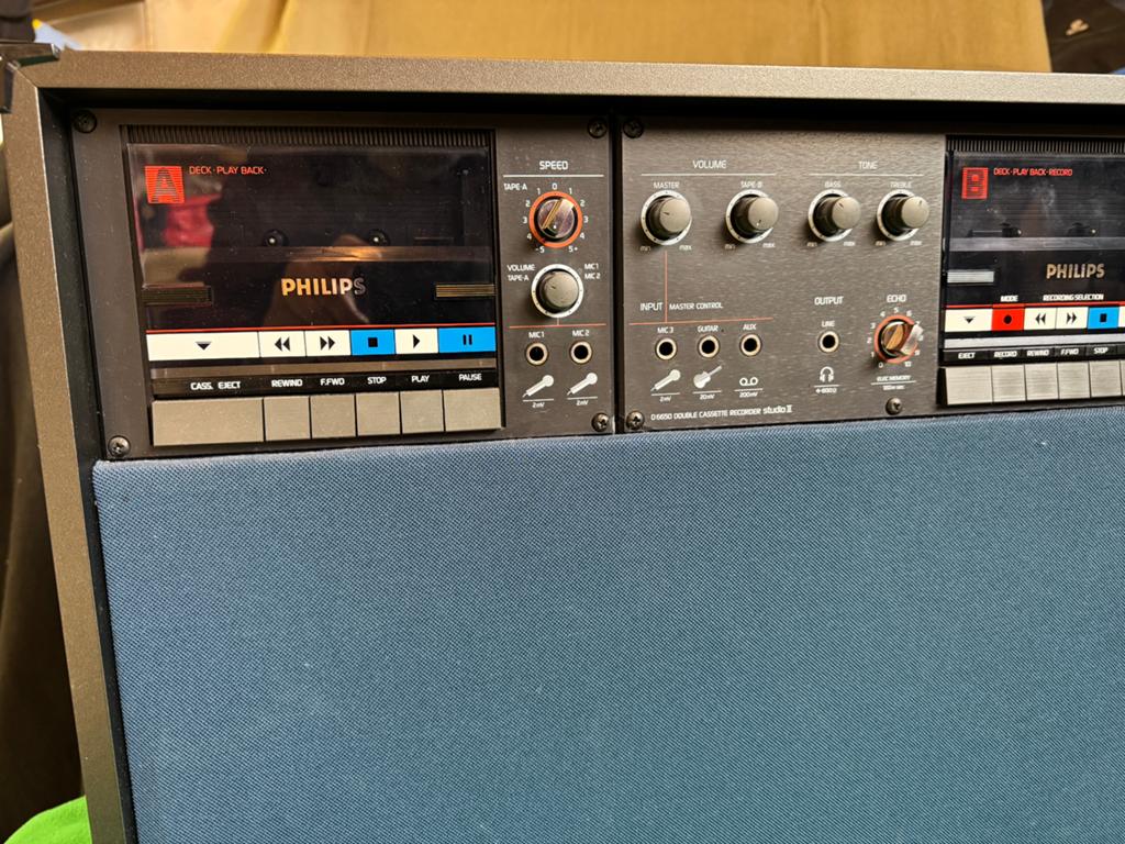 Philips D6650 studio 2 dubbele bandrecorder, Audio, Tv en Foto, Cassettedecks, Dubbel, Philips, Ophalen