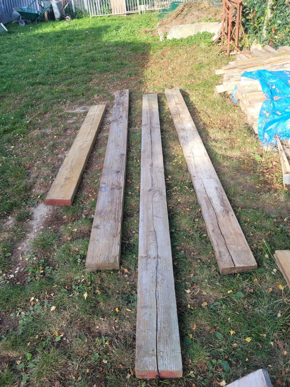 grote stevige bouwbruggen te koop, Bois dur, Enlèvement, Utilisé, 250 cm ou plus