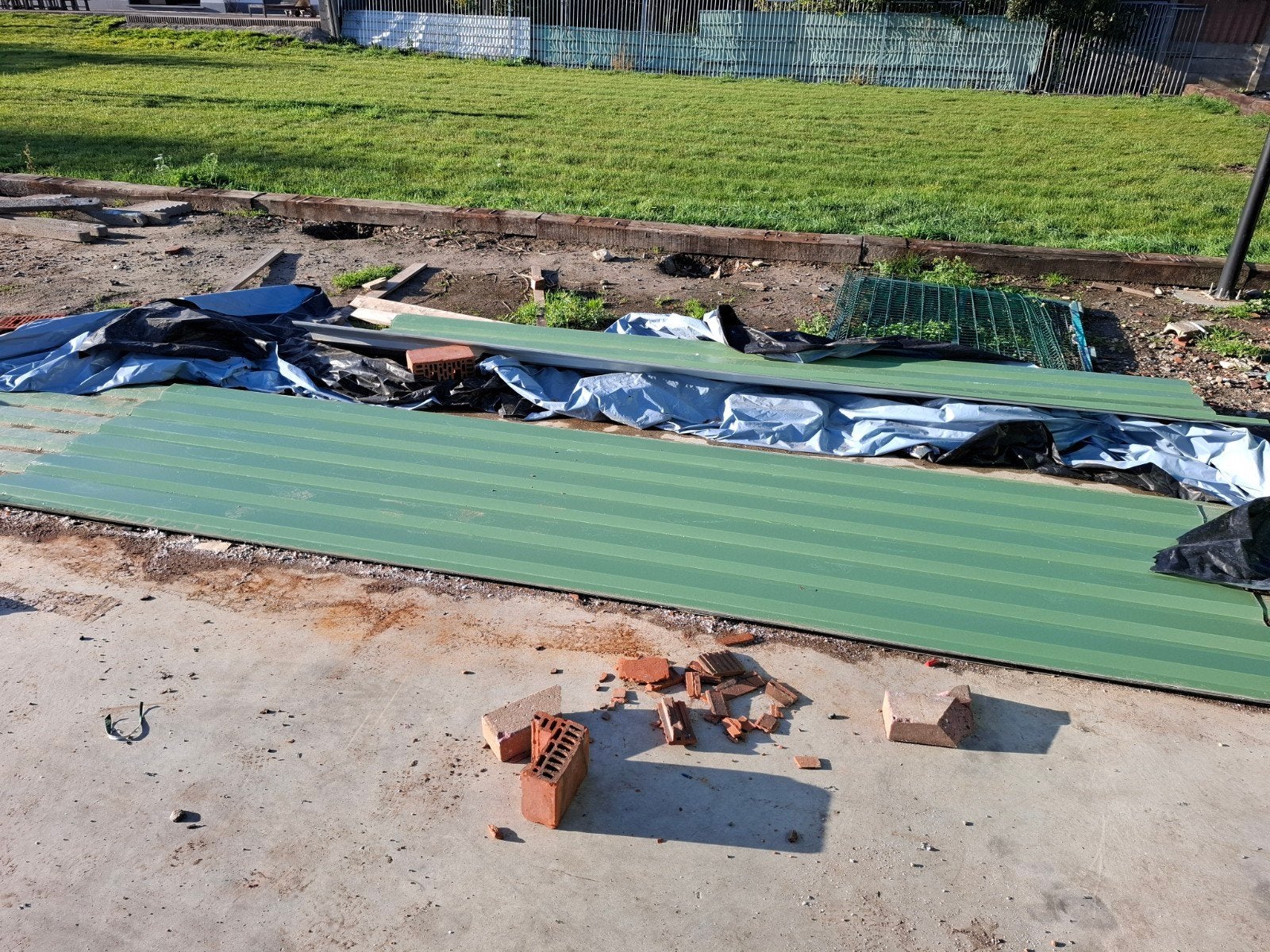 damwandplaten of dakplaten  ral6011, Overige kleuren, Zo goed als nieuw, 15 m² of meer, Metaal