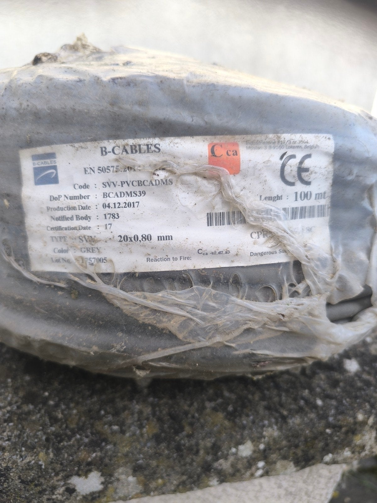 CÂBLE SVV gris 100 M (B-Cables), Enlèvement