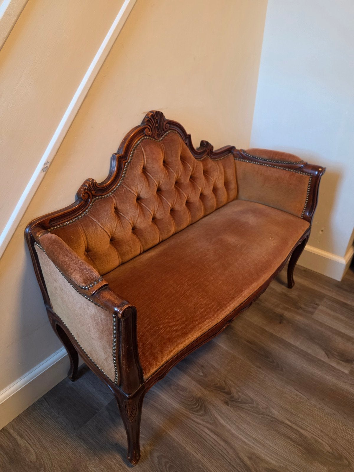 Franse canapé / salonbank in Louis XV-stijl - bankje, Antiek en Kunst, Ophalen