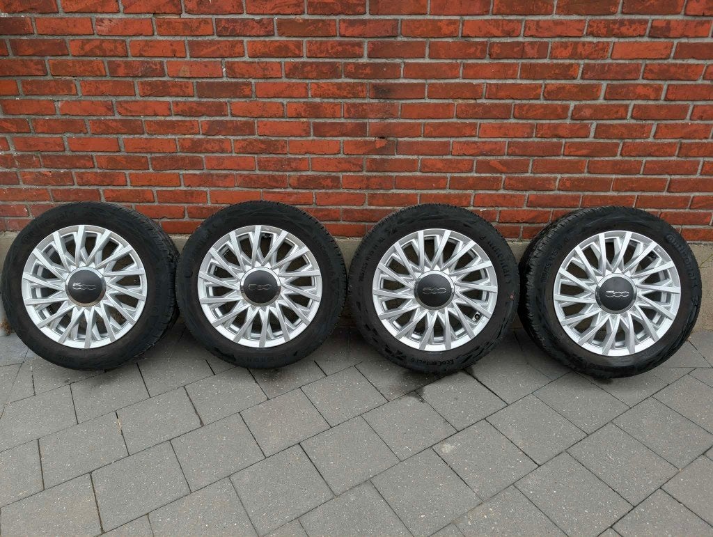 Fiat 500 velgen 4x98 185 55 15H Continental, Auto-onderdelen, Ophalen, Gebruikt, 15 inch, Banden en Velgen