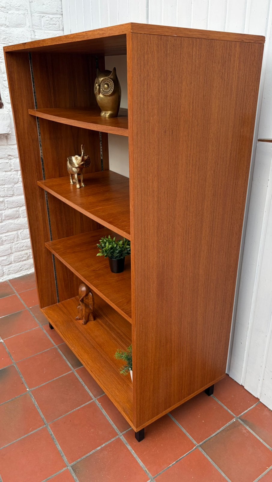Vintage Scandinavische boekenkast, Ophalen, Gebruikt, Teakhout