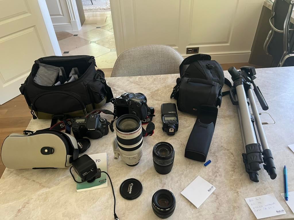 Professionele set fototoestellen lenzen inclusief 100-400 mm, Audio, Tv en Foto, Ophalen, Zo goed als nieuw
