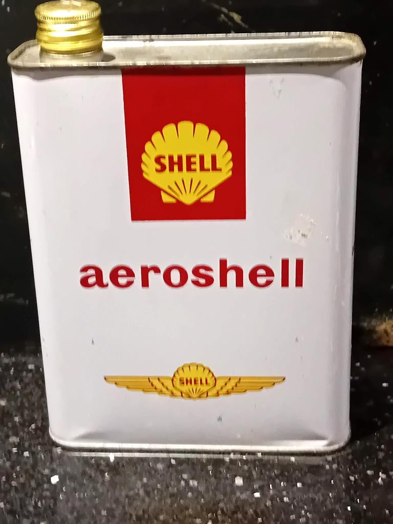 Bidon d'huile Aeroshell rare, Collections, Boîte en métal, Enlèvement ou Envoi, Comme neuf