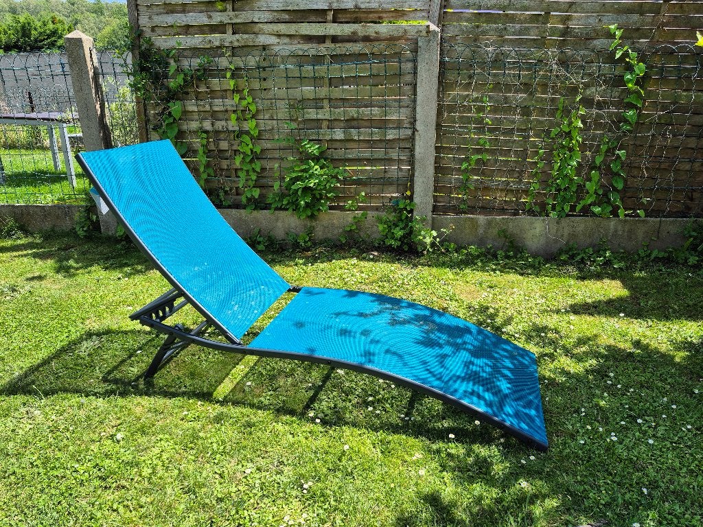 Transat turquoise, Tuin en Terras, Ophalen, Nieuw, Overige materialen, Verstelbaar